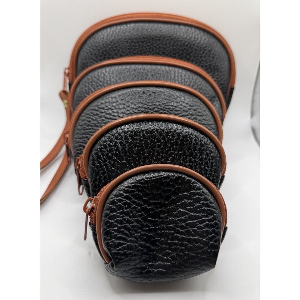 Set of 5 Small Travel Zipper Totes Women’s Black New Makeup Jewelry Coins